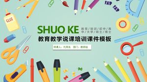 Enseignement de l'éducation aux dessins animés en couleur disant modèle de ppt de formation sur les didacticiels