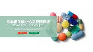 Prägnante ppt-Vorlage für die Verteidigung der Abschlussarbeit für Mediziner