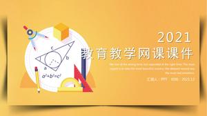 Orange-gelber Online-Kurs unterrichten PPT-Vorlage