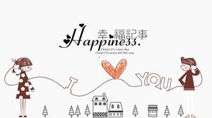 Love happiness note ppt template