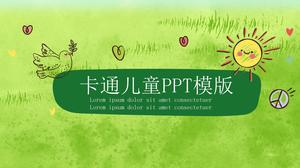 녹색 만화 어린이 교육 작업 보고 ppt 템플릿