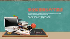 一般的なpptコースウェアテンプレートを教える黒板スタイルの学校教育