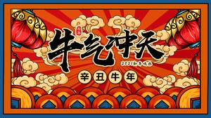 Template ppt perayaan tahun baru nasional yang trendi