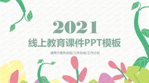 الأخضر بسيط شبكة التعليم عبر الإنترنت قالب المناهج التعليمية PPT