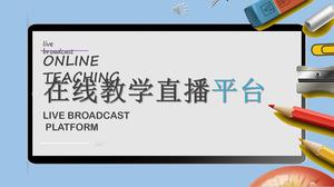 Blaue minimalistische Online-Unterrichts-Webklasse-Live-ppt-Vorlage
