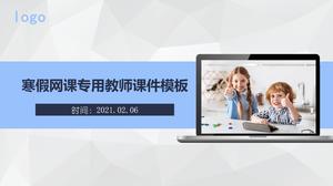 Winterurlaub Online-Kurslehrer spezielle ppt-Kursunterlagen-Vorlage