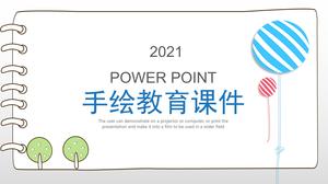 만화 손으로 그린 ​​스타일 교육 교육 교육 ppt 템플릿