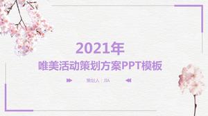 Purpurowy piękny plan planowania wydarzeń wiatrowych szablon ppt