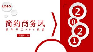 İş basit tarzı yıl sonu özeti ve yeni yıl planı ppt şablonu