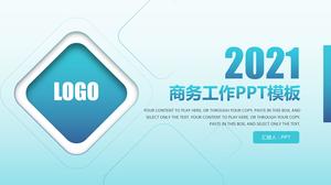 Mały świeży niebieski druga połowa szablonu planu pracy PPT