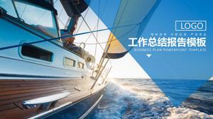 2020 clássico azul estilo de negócios resumo de trabalho de fim de ano zarpar modelo de ppt