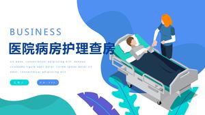 Runda de îngrijire a spitalului plat albastru șablon ppt