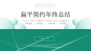 Fresh and green flat year-end summary ppt template