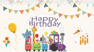 Modello di album ppt per la celebrazione del compleanno dei bambini dei cartoni animati