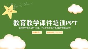 Modèle de ppt de formation de didacticiels d'enseignement de l'éducation de bande dessinée verte