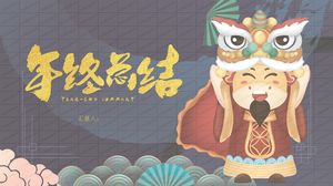 2021 year of the ox new year auspicious happy year-end work summary ppt template