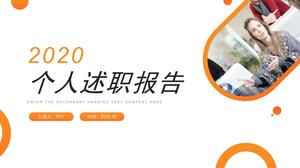 Modello ppt del rapporto di debriefing personale del cerchio conciso arancione