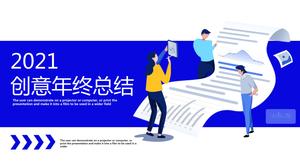 Modelo de ppt de resumo de trabalho criativo de negócios azul