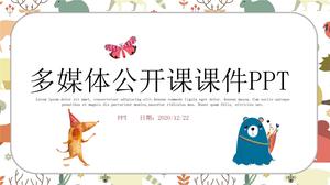 Cartoon multimedia open class ppt template