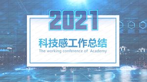 Mavi basit iş tarzı teknoloji anlayışı iş özeti ppt şablonu