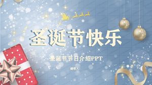 ゴールデンピンクグラデーションクリスマスホリデープレゼンテーションpptテンプレート