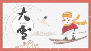 Basit düz rüzgar kayağı yoğun kar çalışması raporu genel ppt şablonu