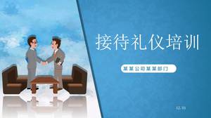 Niebieski szablon etykiety biznesowej ppt