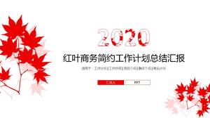 ملخص نهاية العام ورقة حمراء قالب باور بوينت