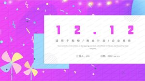 Șablon colorat violet, stil plat, dublu, promovare 12 evenimente ppt