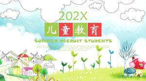 Kolor edukacja szkoła podstawowa kreskówka mówiąc szablon lekcji ppt