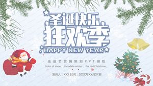 Mutlu Noeller teması mavi Noel pazarlama planlaması ppt şablonu