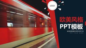 Czerwony i czarny biznes plan biznesowy w stylu szablon ppt