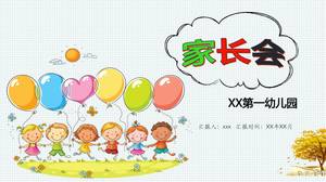 Templat ppt pertemuan orang tua kartun yang lucu