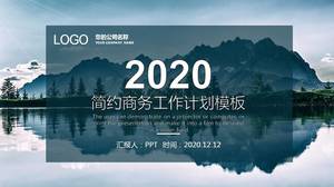 Modelo de ppt de trabalho de negócios de fundo de paisagem