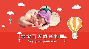 Modèle ppt d'album de croissance de bébé enthousiaste