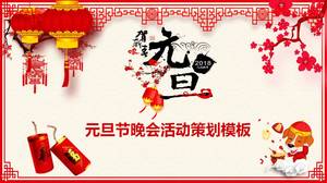 Modello ppt per la pianificazione degli eventi del programma televisivo ritagliato per il giorno di Capodanno