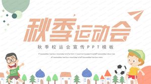 Plantilla ppt general de dibujos animados coloridos juegos de otoño