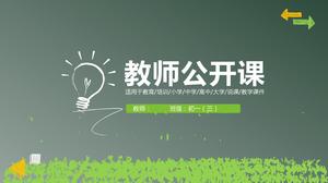 Modèle de ppt général de classe ouverte de petit enseignant frais vert