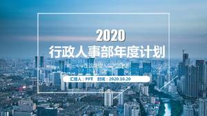 Modèle ppt de résumé de travail du personnel de style ville d'affaires