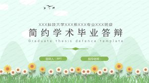 Einfache grüne kleine frische akademische Abschlussantwort ppt-Vorlage