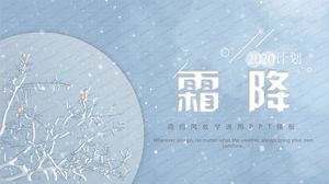 Blauer minimalistischer Stil vierundzwanzig Solarbegriffe und Kamille ppt-Vorlage