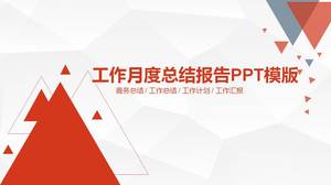 Modèle ppt de résumé de travail mensuel de style géométrique du système gris