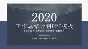 Steady blue and gray work summary ppt template