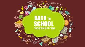 Template ppt laporan pekerjaan sekolah warna kartun