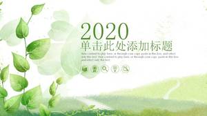 Świeży zielony szablon ppt o wiosnę