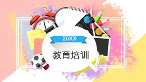 Plantilla ppt general de instituciones de educación y formación de estilo acuarela