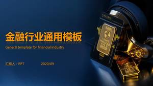 Gelbe und blaue einfache ppt-Vorlage für die Finanzindustrie