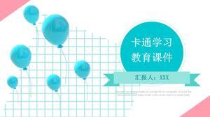 漫画の青い教育教育pptコースウェアテンプレート