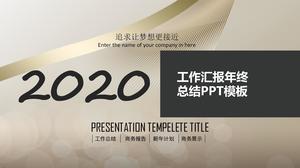 Plantilla ppt de informe de resumen de trabajo de fin de año de estilo empresarial dorado