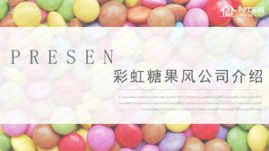 Gökkuşağı şeker rüzgar şirket tanıtımı ppt şablonu